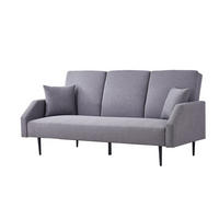 SCHLAFSOFA dublin grau 3-sitzer stoff - Grau, Holz (184/88/86cm) - Concept Usine
