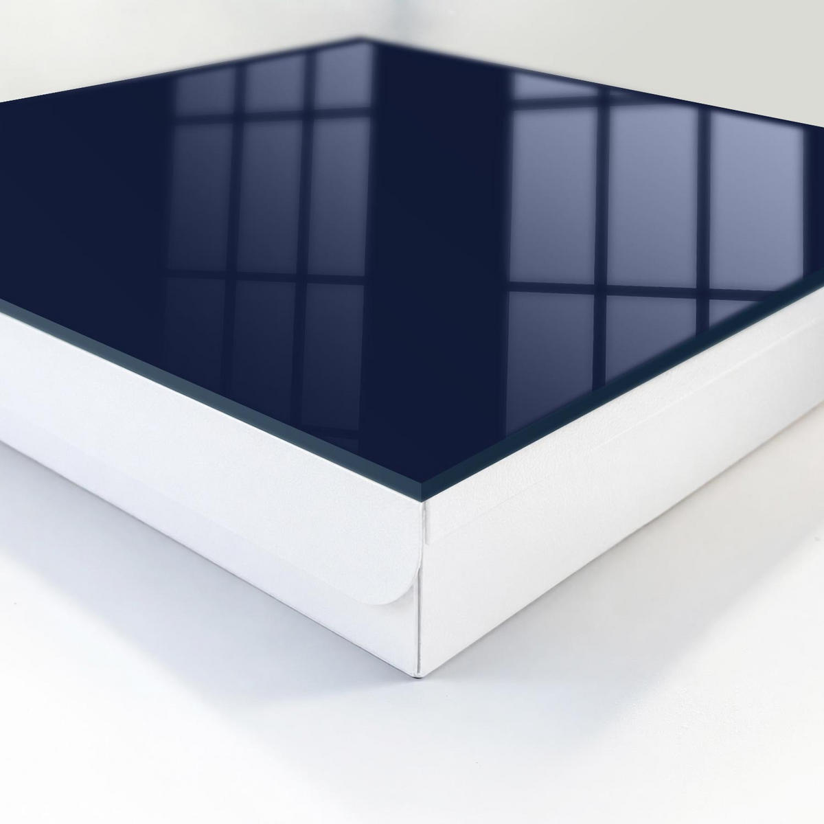 SCHLÜSSELBOX Weiß 30x30 cm – Türöffnung nach rechts - Dunkelmarineblau - Dunkelblau, Metall (30/30/5cm) - TULUP