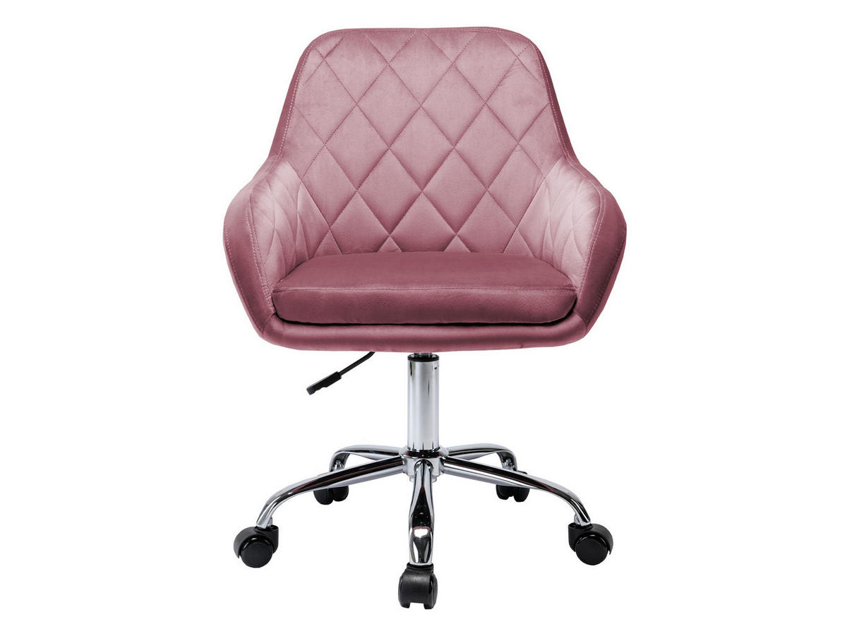 DREHSTUHL Muz 1018-1 - Silberfarben/Rosa, Textil/Metall (59/92/59cm) - MIRJAN24