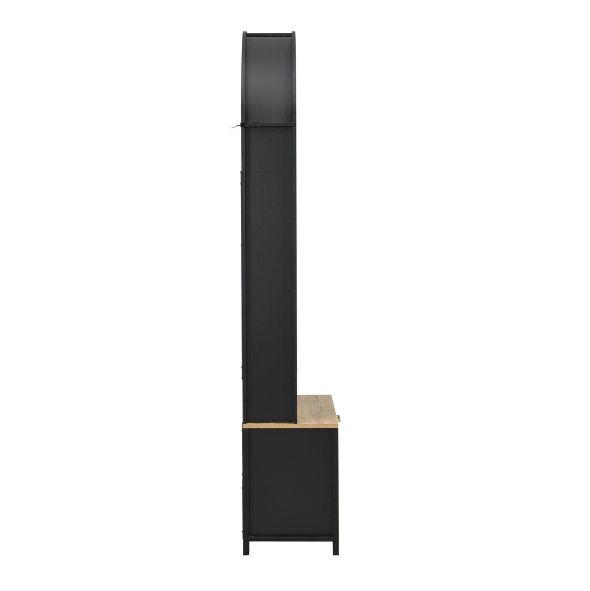 FLURGARDEROBE mit Schuhablage 75/35/195 cm in Schwarz/Natur - Schwarz, Holzwerkstoff (35/195/75cm) - BEAOK