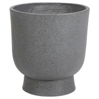 BLUMENTOPF Grau Ginkgo - Grau, Naturmaterialien (39cm) - Beliani