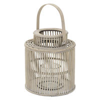 BAMBUSOVÁ LAMPION V: 40,5 cm, barva dřeva, styl boho - přírodní, dřevo (24.5/40.5/24.5cm) - ECD-Germany