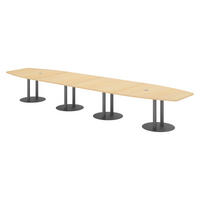 KONFERENZTISCH XXL KT52 130/520/74 cm in Ahornfarben/Säule in Graphitfarben - Ahornfarben/Graphitfarben, Holzwerkstoff (130/520/74cm) - bümö