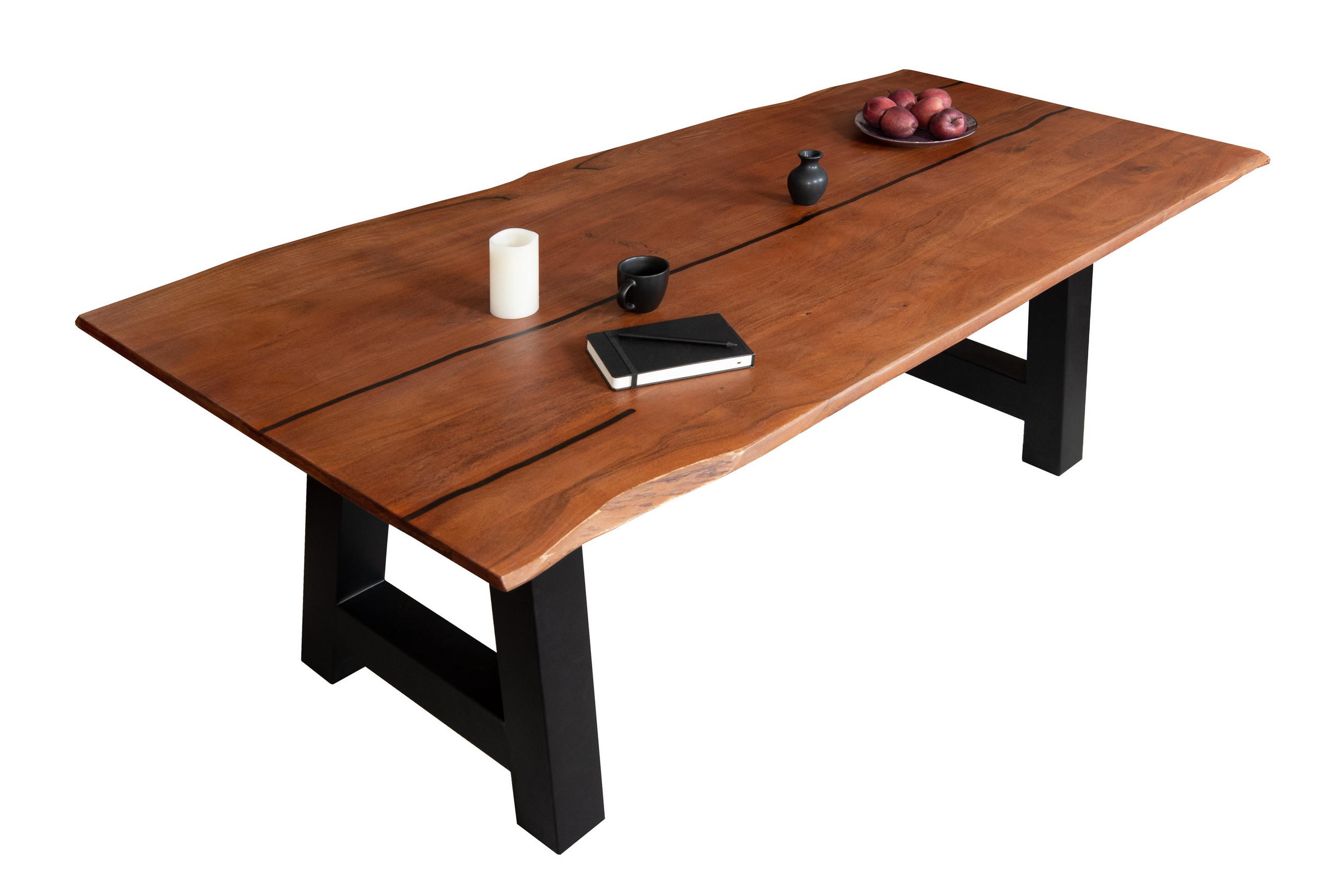 ESSTISCH POLLY - Schwarz/Braun, Holz/Metall (100/220/77cm) - SAM