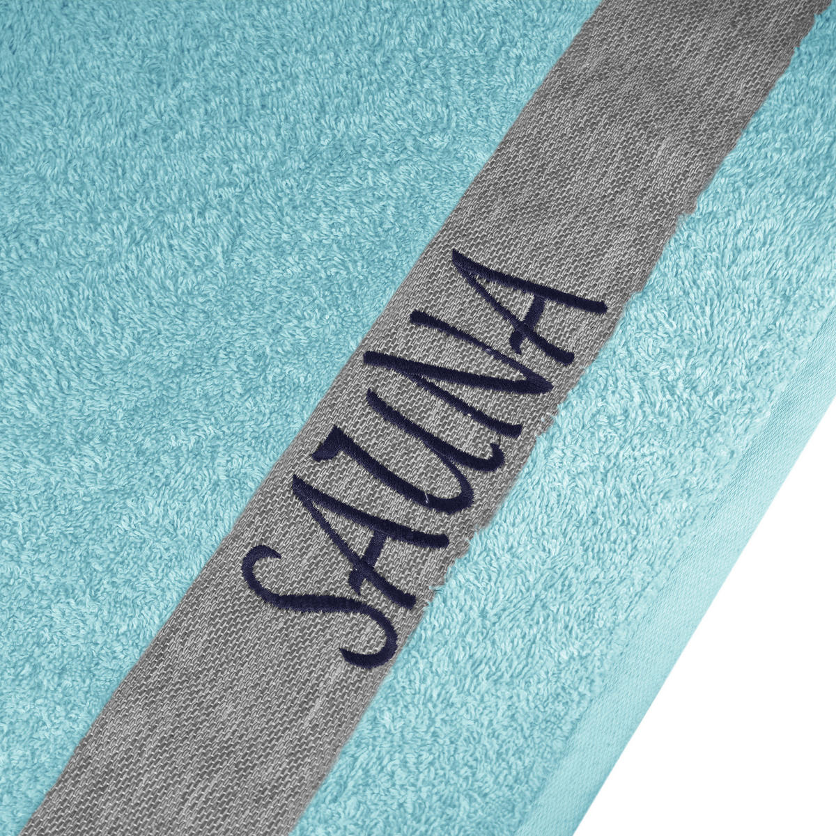 SAUNAKILT Herren Pastellblau, Lima Saunahandtuch mit Klettverschluss - Dunkelblau, Textil (140/55cm) - Lashuma