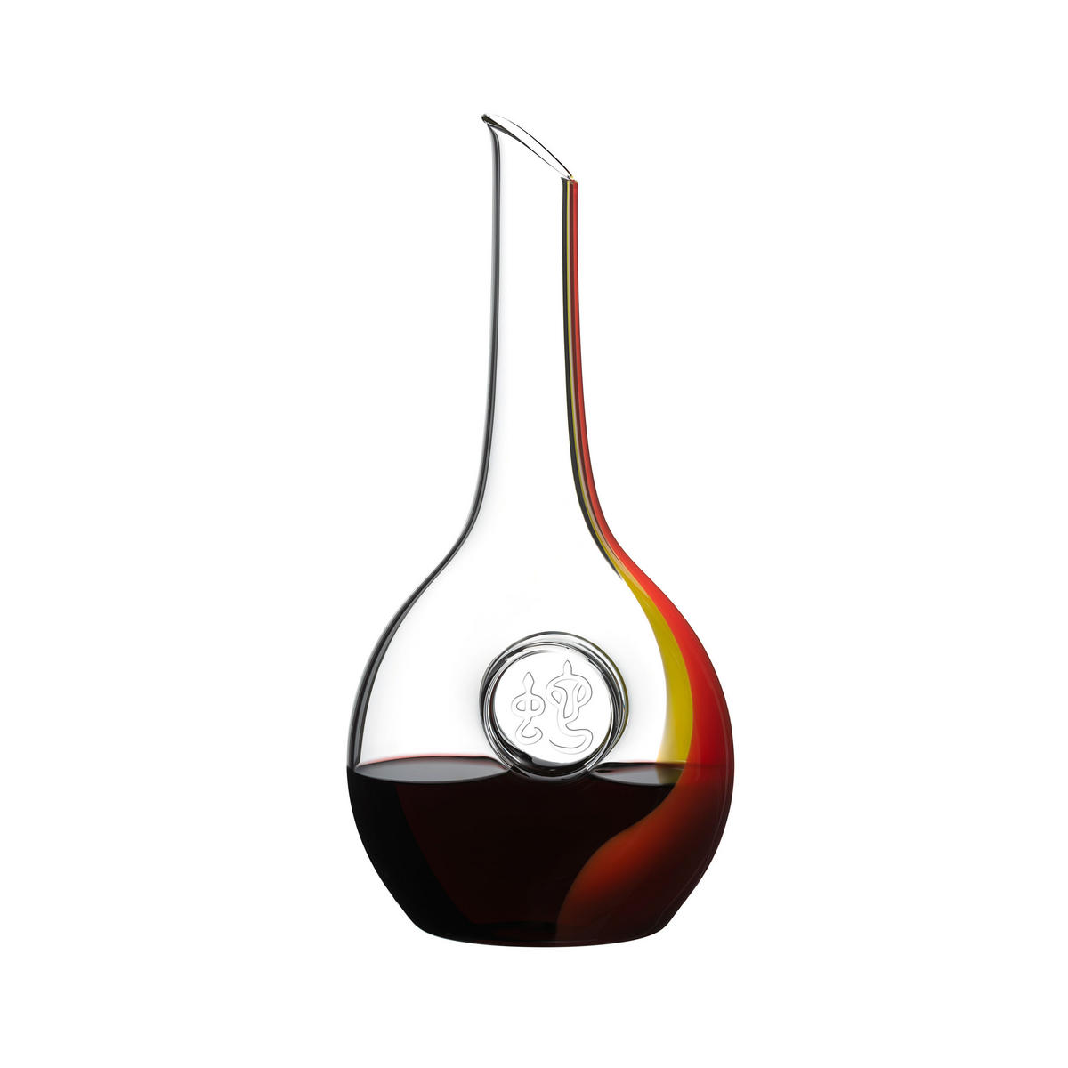 DEKANTER Chinese Zodiac Snake, Kristallglas, Rot, Gelb, 1.2 L - Multicolor, Glas (1.2L) - Riedel