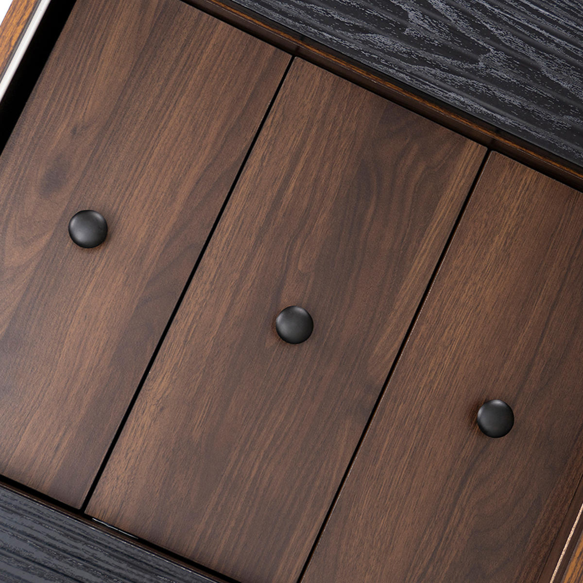 SIDEBOARD 117.5x40x80cm Holzfarbe Mit 3 Schubladen & Regalen - Schwarz, Holzwerkstoff (39.5/79/117.5cm) - FLIEKS