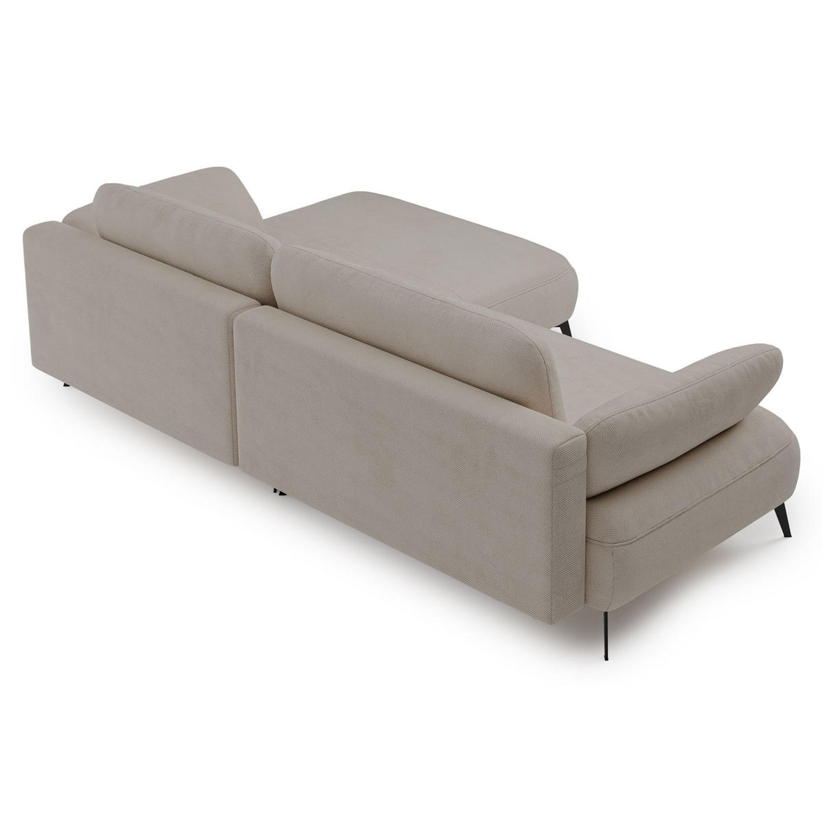 ECKSOFA Avolla Beige rechts - Beige/Schwarz, Textil/Metall (186/284cm) - Selsey