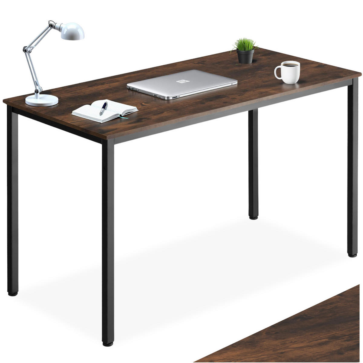 SCHREIBTISCH Vanport,120 x 60 x 75,5 cm,Industrial Holz dunkel, rustikal - Rostfarben, Holzwerkstoff (120/60/75.5cm) - tectake