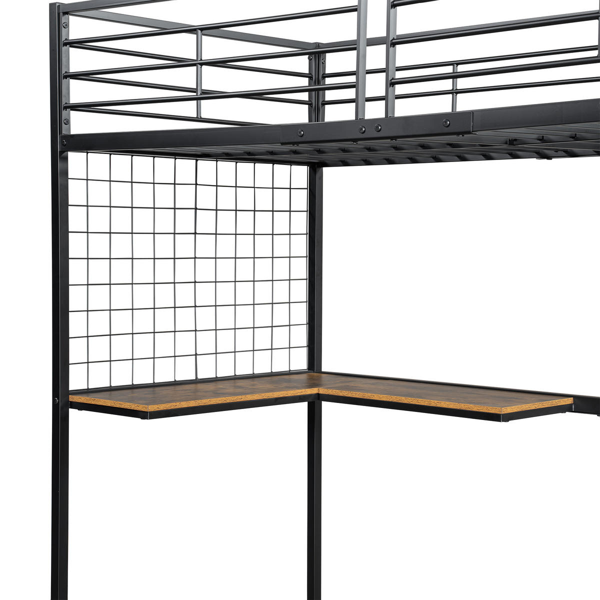 HOCHBETT 90/200 cm DE-00362, in Schwarz, Tisch und Kleiderschrank - Schwarz, Metall (90/200cm) - ComfortXL