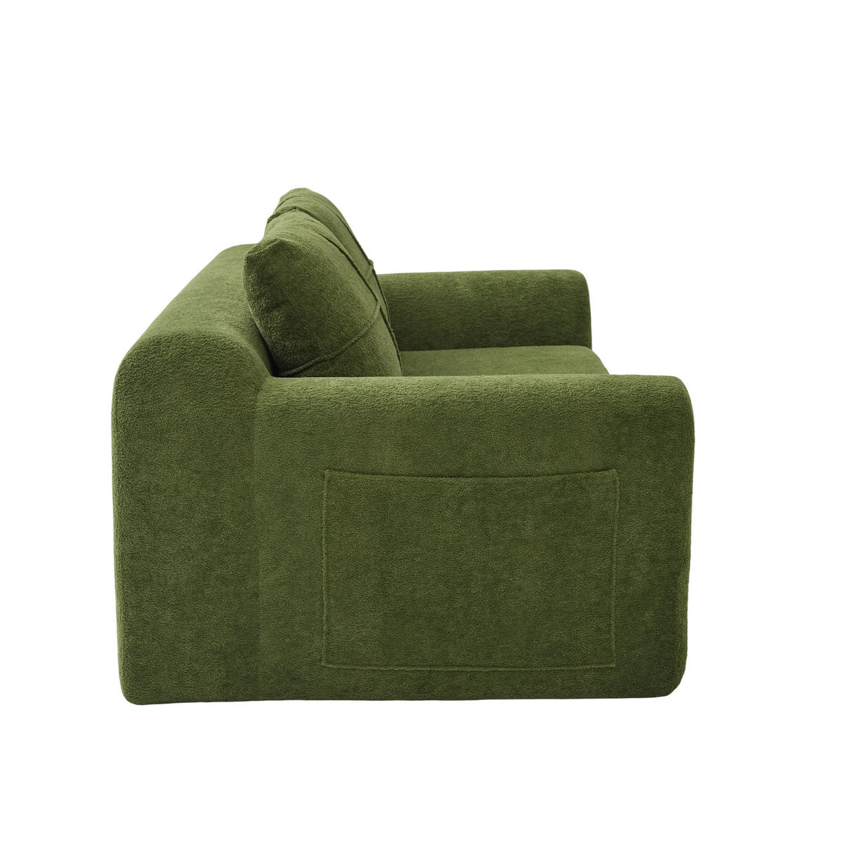 2-SITZER SCHLAFSOFA Samt Grün klappbar - Olivgrün, Textil (179/61.5/95cm) - WISHDOR