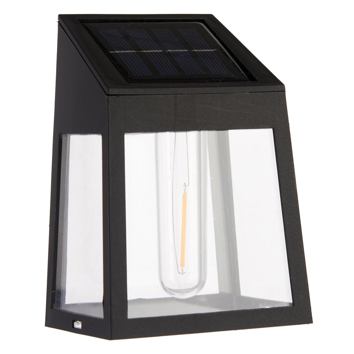 SOLARLATERNE Garten LED 9,3/6,6/13 cm - Schwarz, Kunststoff (9.3/6.6/13cm)