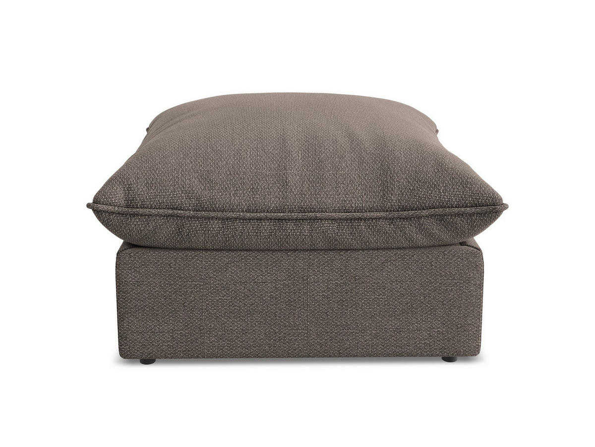 POUF Bouclé Stoff Braun - Schwarz/Braun, Holzwerkstoff/Kunststoff (75/45/75cm) - Makamii