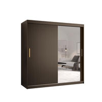 SCHWEBETÜRENSCHRANK 200/180/62 2-türig - Goldfarben/Schwarz, Holz/Kunststoff (180/200/62cm) - MÖBEL KRYSPOL