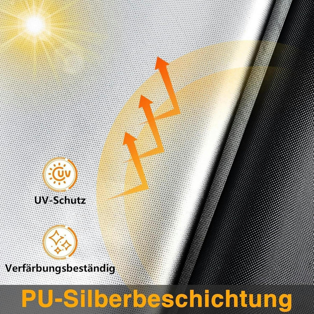 GARTENMÖBEL Abdeckung 180 x 120 x 74 cm Wasserdicht 420D Gewebe - Schwarz, Textil (120/74/180cm)
