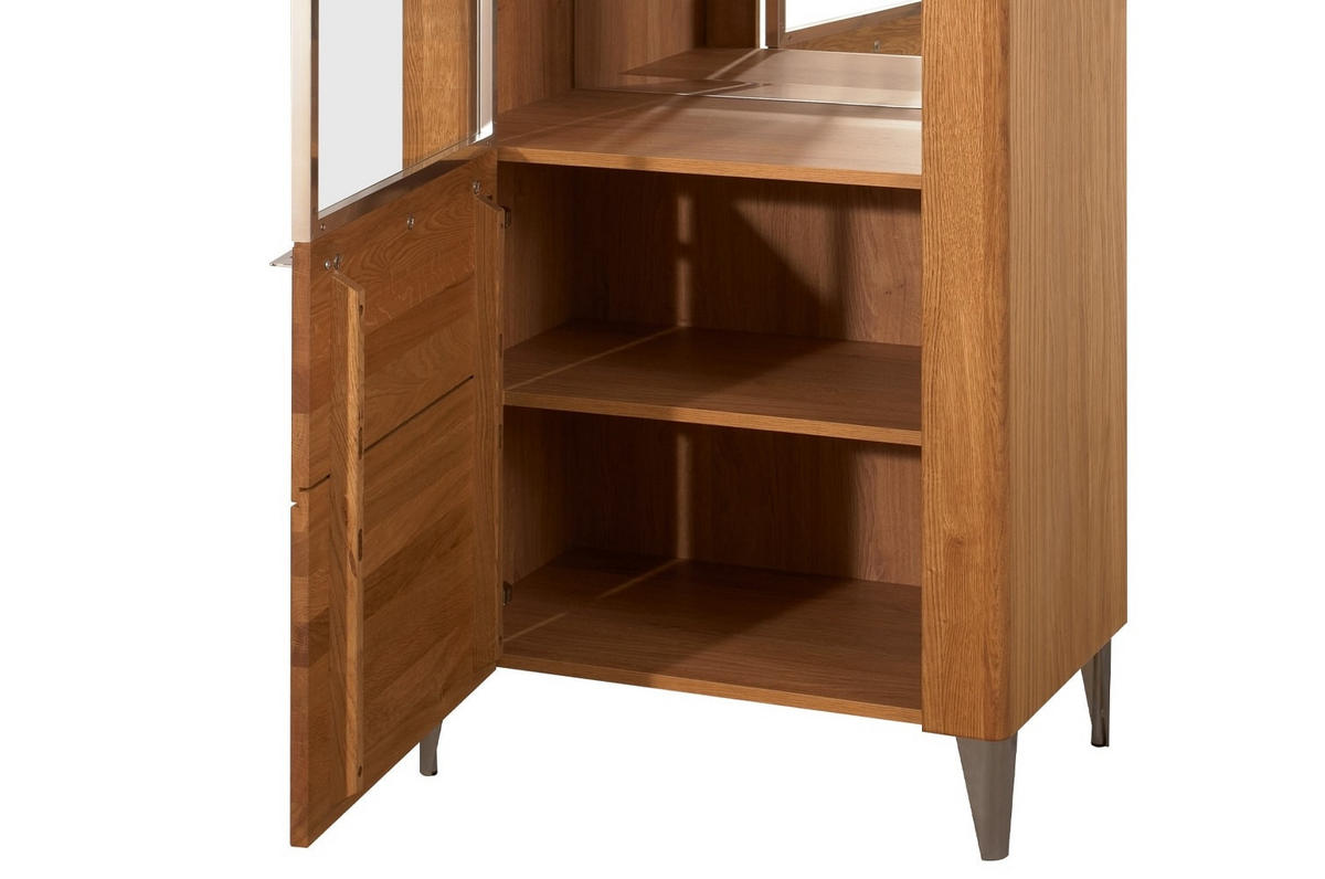 STANDVITRINE Latina Honig Eiche 70 / 42 / 200cm - Honigeiche/Braun, Holz/Metall (70/200/42cm) - Feldmann-Wohnen