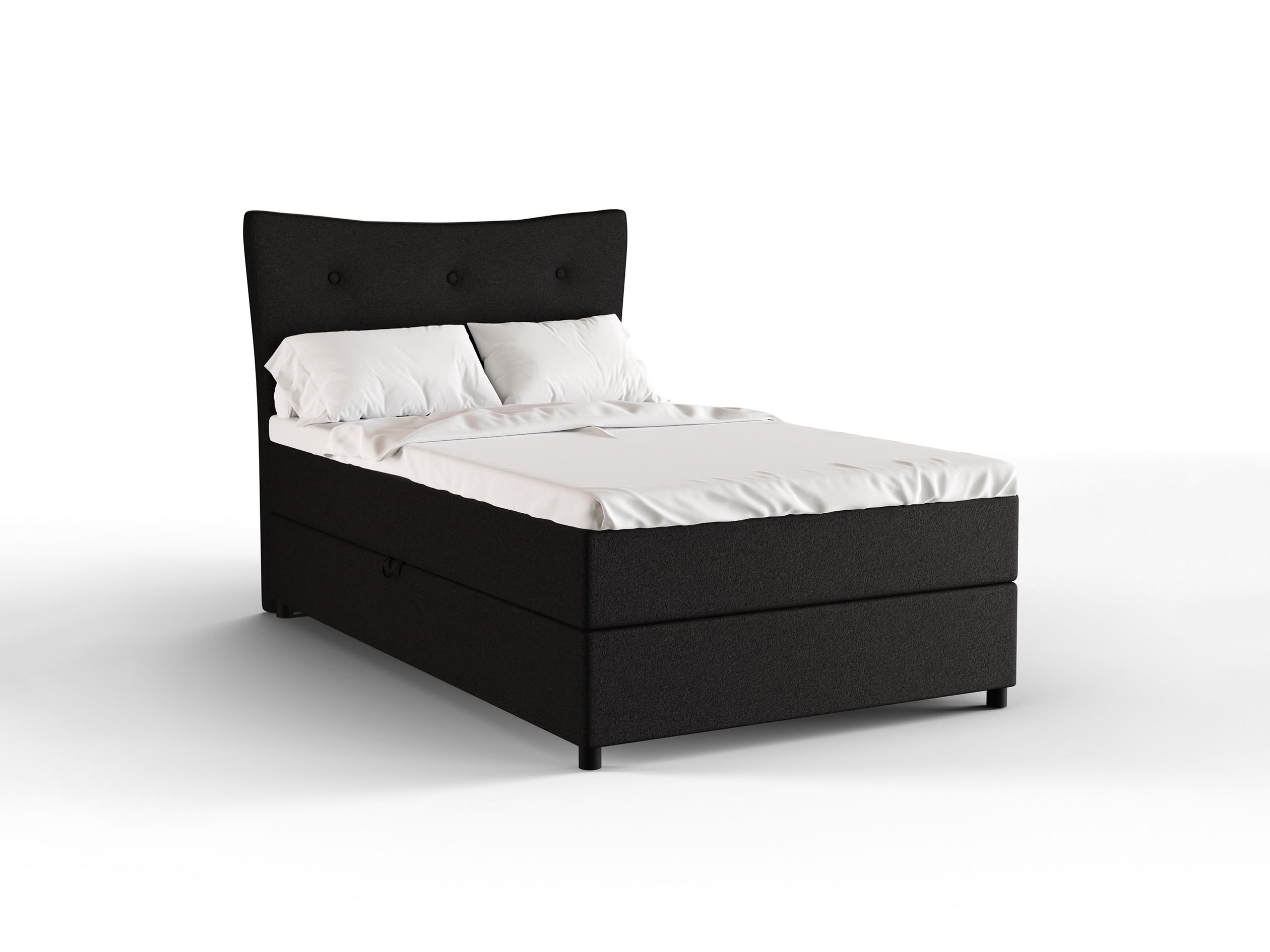 BOXBETT Nevada 120x200 cm Polsterbett mit hochwertiger Bonell-Matratze und Topper - Anthrazit - Dunkelgrau, Holz (120/200cm) - Panda Möbel