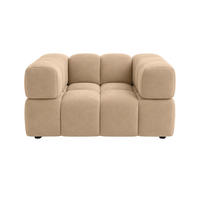 KŘESLO, velurová tkanina Bluvel, Latte, Averro - kapučínová, dřevo (160/70/96cm) - Kaiser Möbel