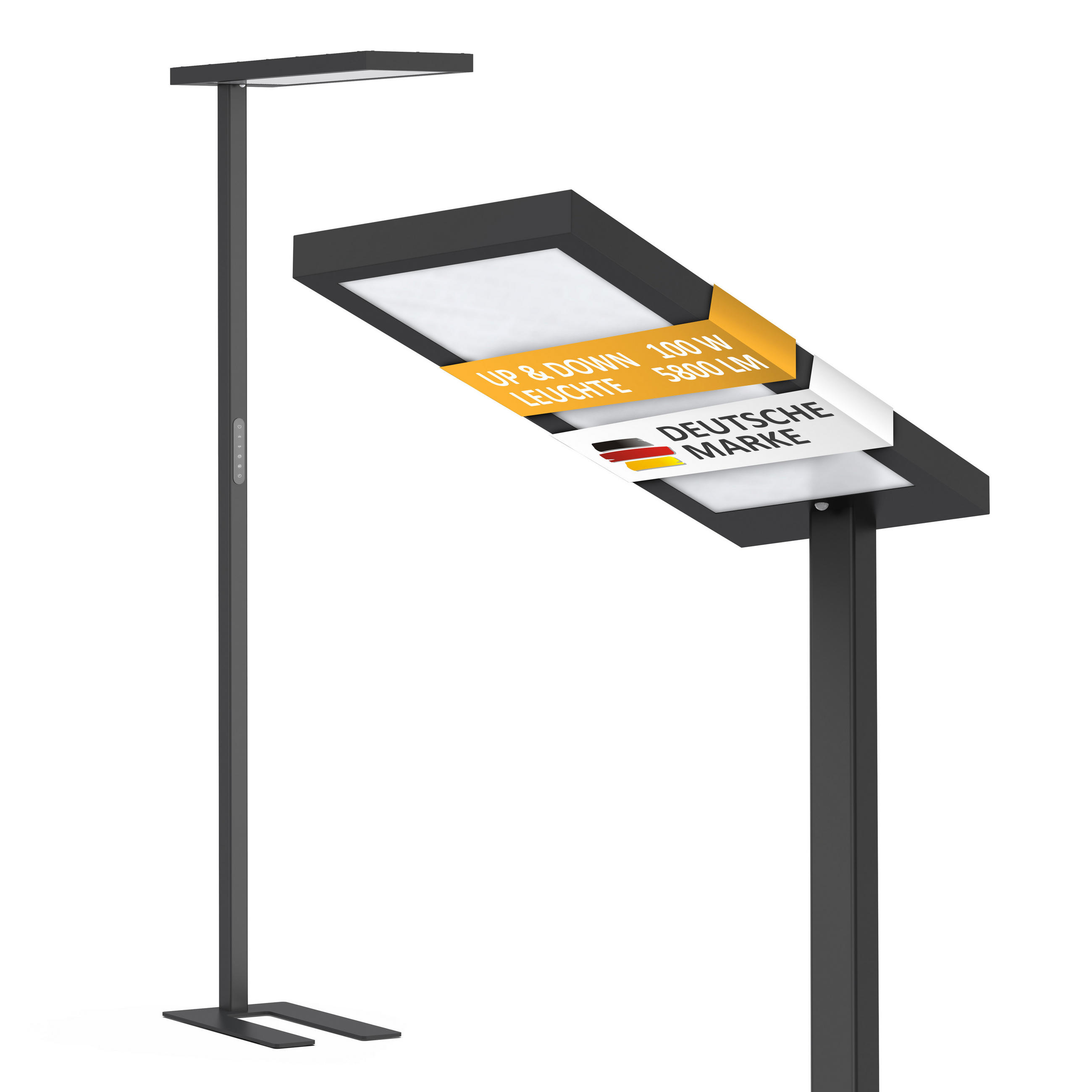 LED-STEHLEUCHTE Schwarz 195 x 80 x 24 cm Metall - Schwarz, Metall (80/30/195cm) - Northpoint