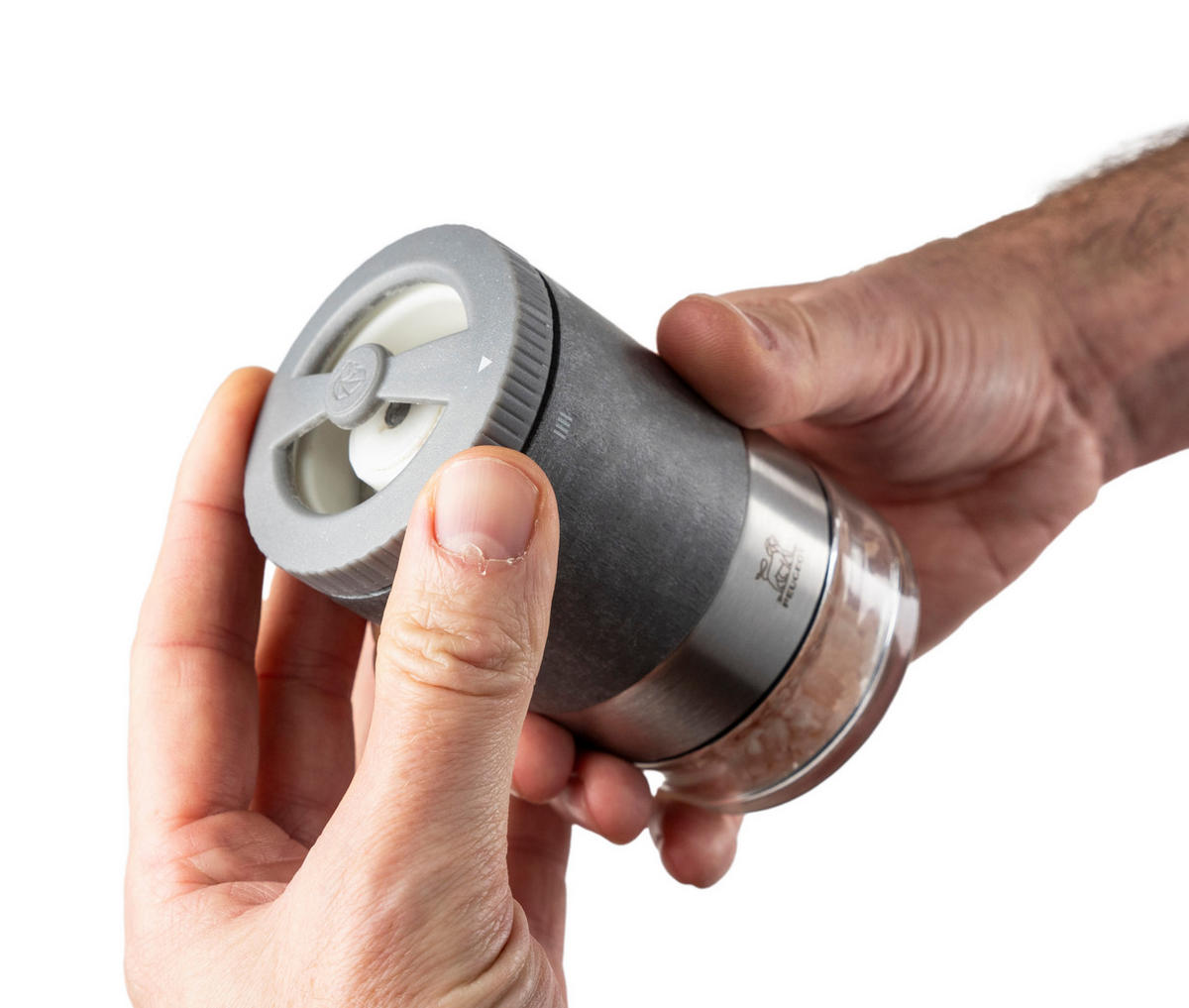 SALZMÜHLE Maestro 11cm inkl. 3 Gläsern Wechselbare Gläser Zirkonia-Mahlwerk - Grau, Holz (6/11/6cm) - PEUGEOT