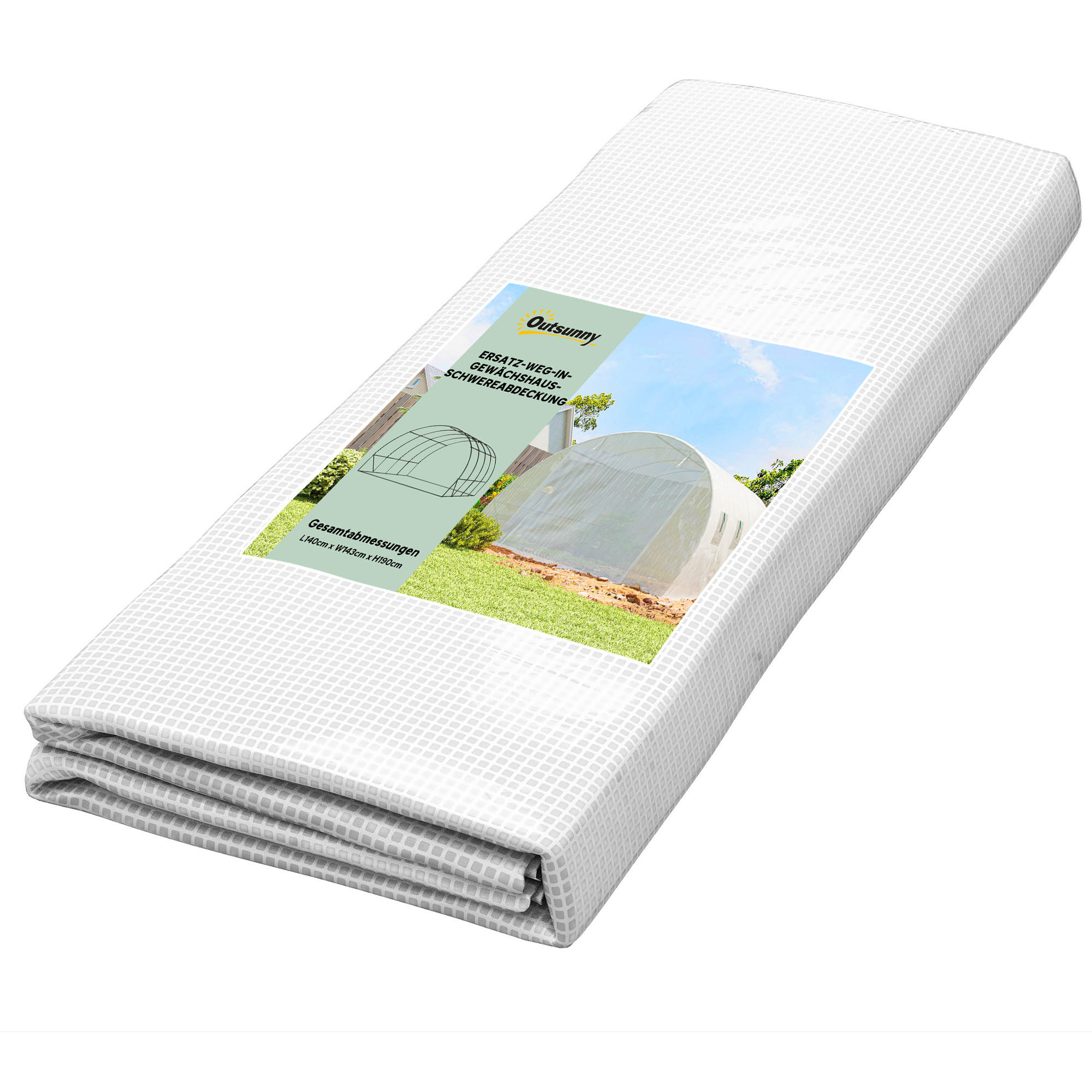 GEWÄCHSHAUSABDECKUNG DE-05808 Ersatz, wetterbeständig 400/300/200 cm Weiß - Weiß, Kunststoff (300/200/400cm) - ComfortXL