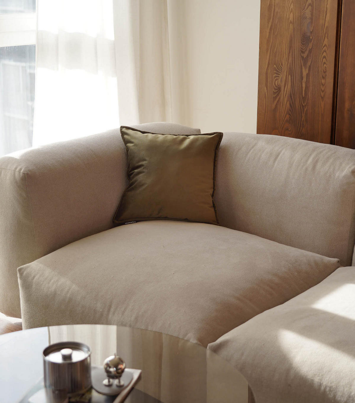 SOFAKISSEN Cuddle - Grün, Textil (45/8cm) - Mokebo