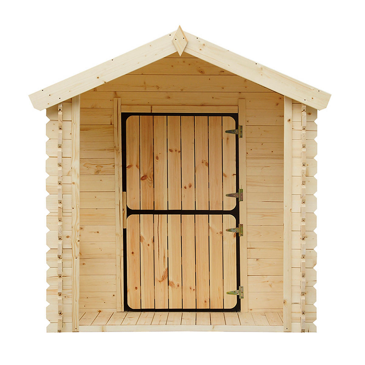 KINDERSPIELHAUS aus Holz - B146xL181xH145 cm/1,1m2 - M501 - Beige, Holz (146/145/182cm) - Timbela