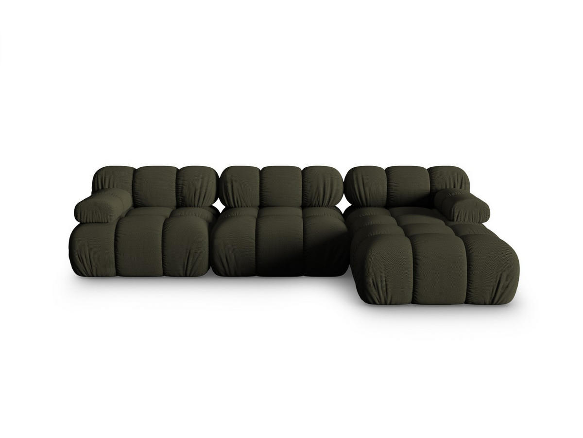 ECKSOFA modular rechts Bellis aus 3D-Stoff Amazonasgrün 4 Sitzplätze - Waldgrün, Textil (155/282cm) - Micadoni