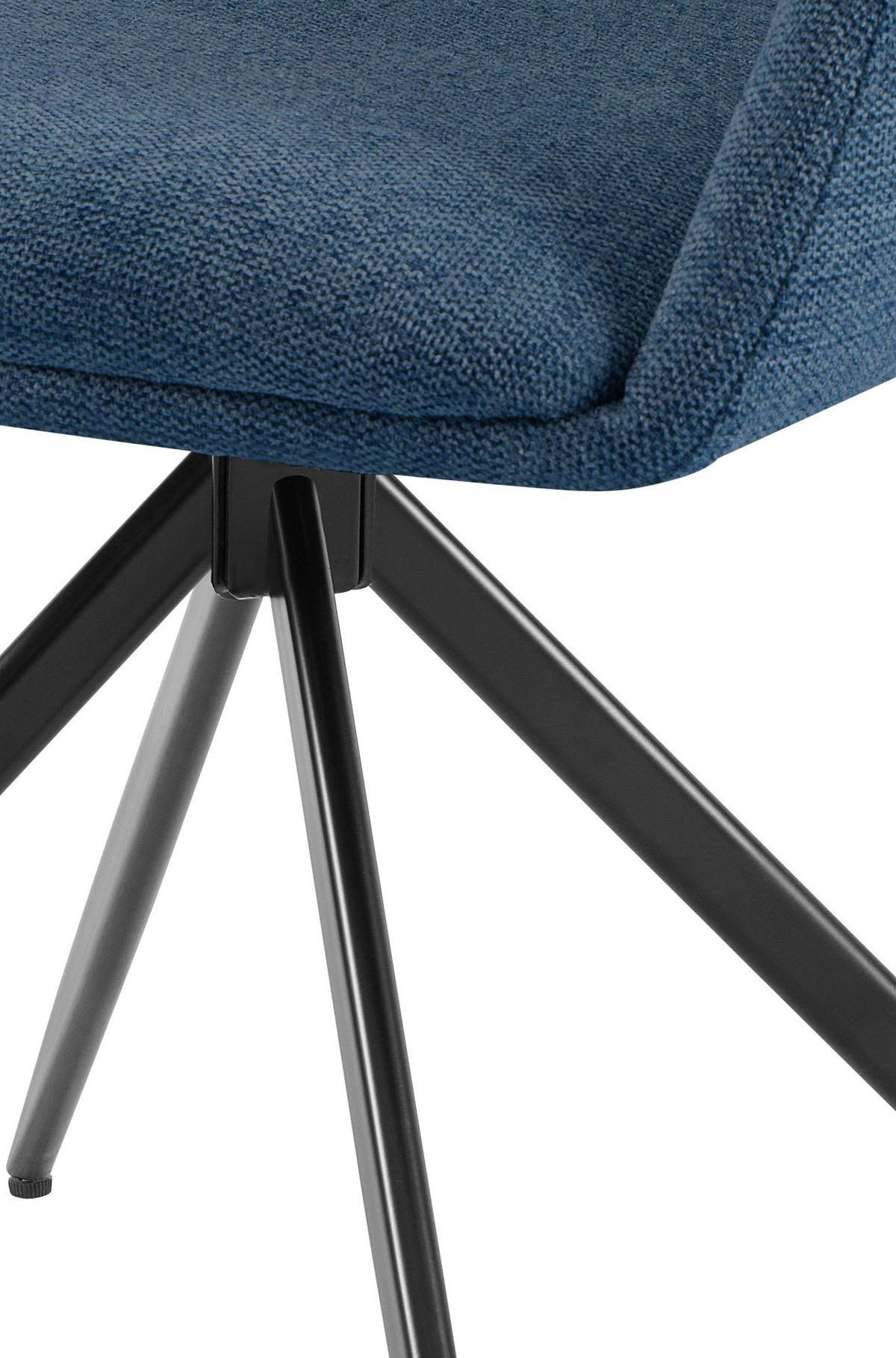 ARMLEHNENSTUHL Stoff blau - Blau/Schwarz, Textil/Metall (56/81/62cm) - CLP