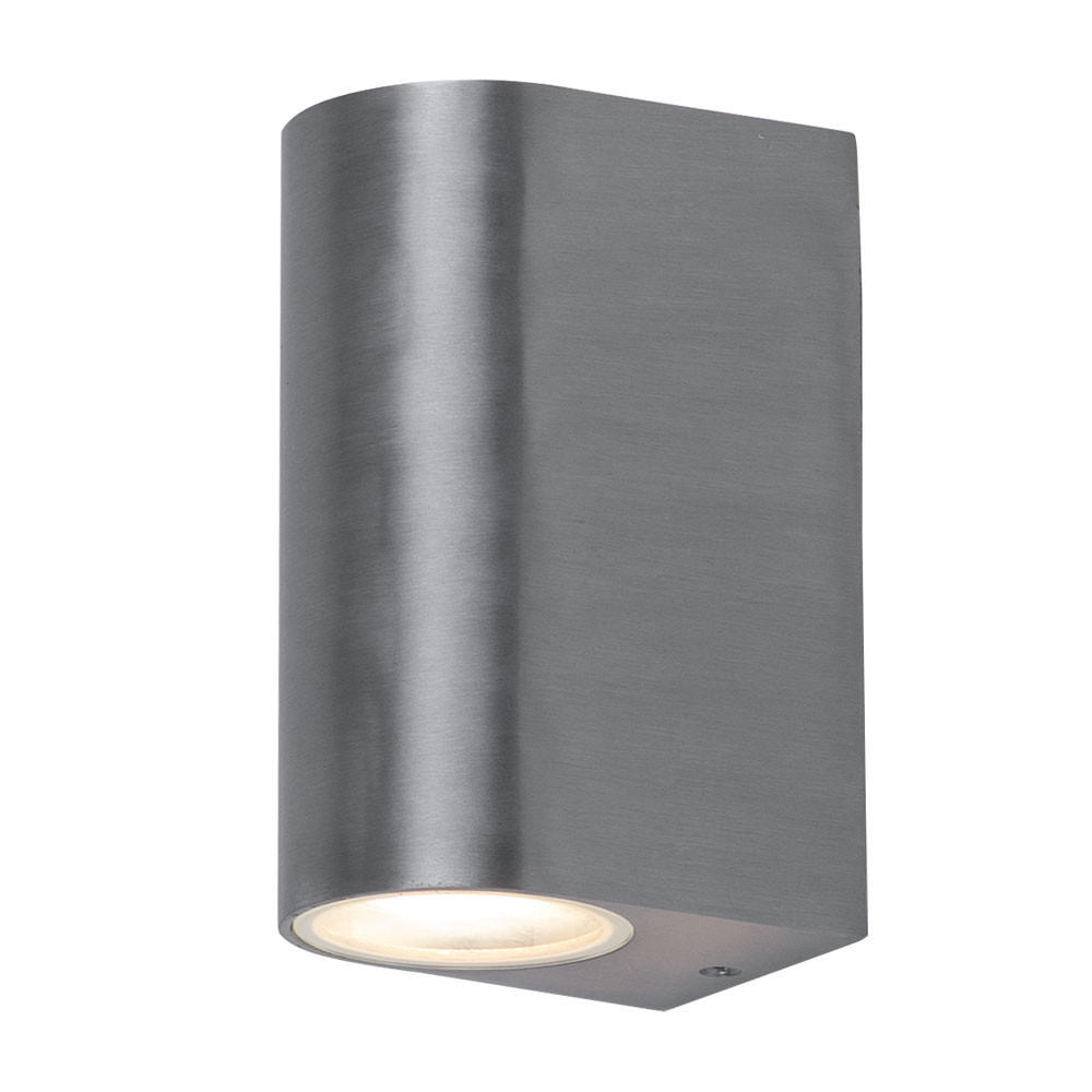 LED AUSSEN-WANDLEUCHTE Silber gebürstet - Silberfarben, Glas (7/15.1/10cm)