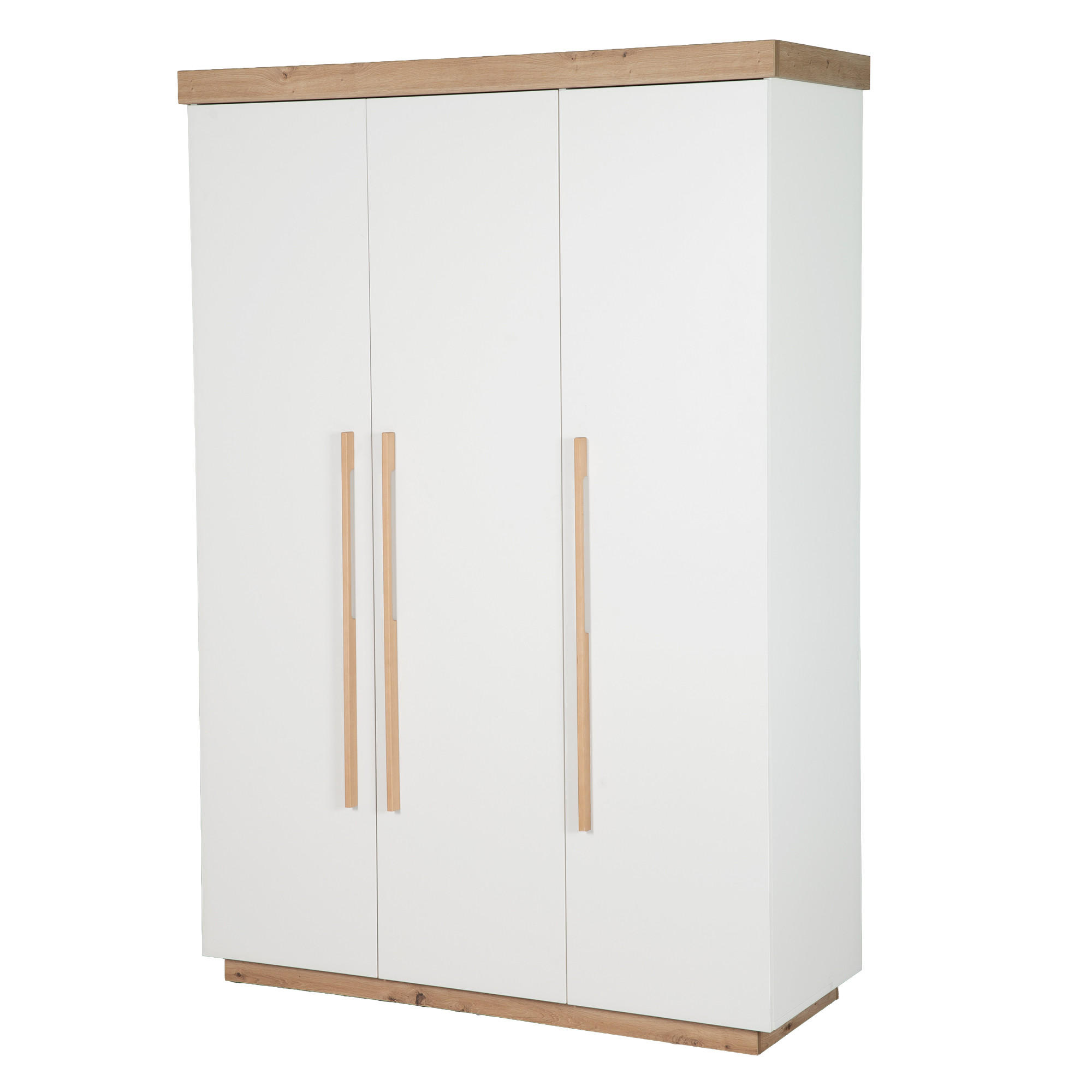 KINDERKLEIDERSCHRANK Lumo 3-türig - Weiß, Holz (138/199/52.5cm) - Roba