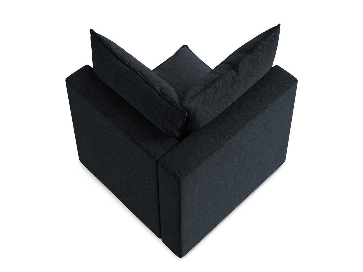 SOFAELEMENT Samt Stoff Blau - Blau/Schwarz, Holzwerkstoff/Kunststoff (90/77/90cm) - Makamii