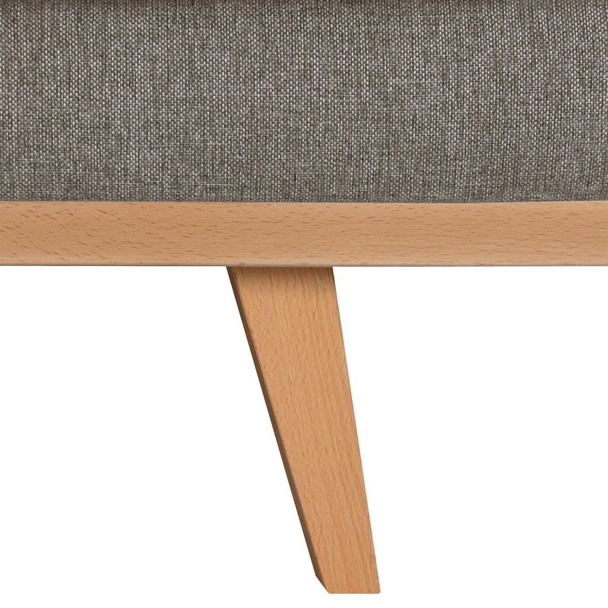 POLSTERHOCKER - Graubraun/Buchefarben, Buchenholz/Textil (85/43/60cm) - home24