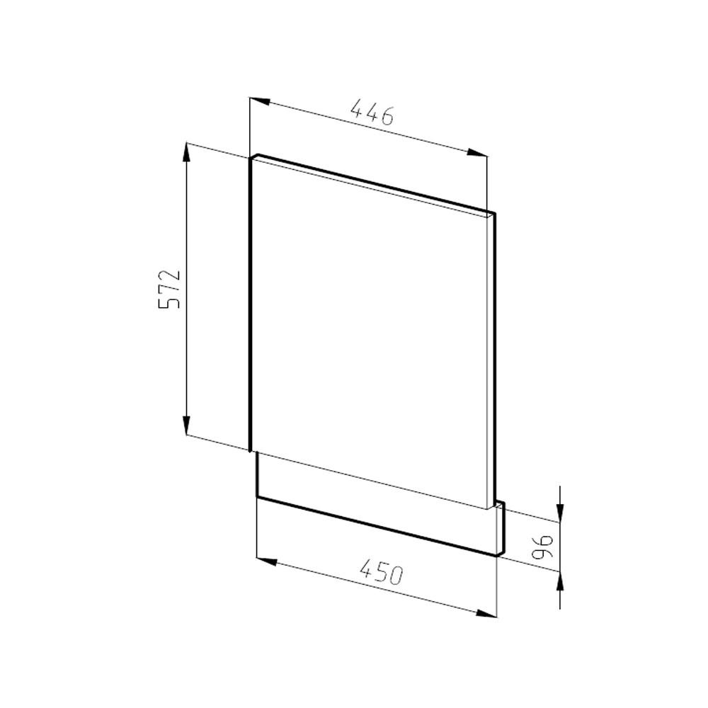 FRONTBLENDE R-Line Weiß Hochglanz 45 cm, AP Anthrazit - Weiß Hochglanz/Eiche Wotan, Holzwerkstoff (45/57.2/1.6cm) - Vicco