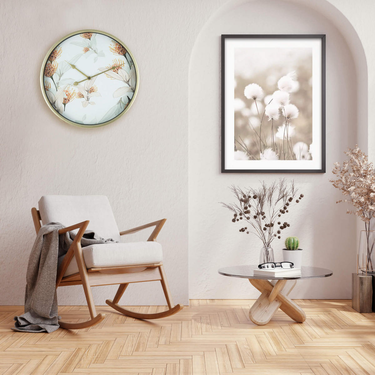 WANDUHR Weiß 40/40/40 cm - Weiß, Holzwerkstoff (40/40/40cm) - Mobili Rebecca