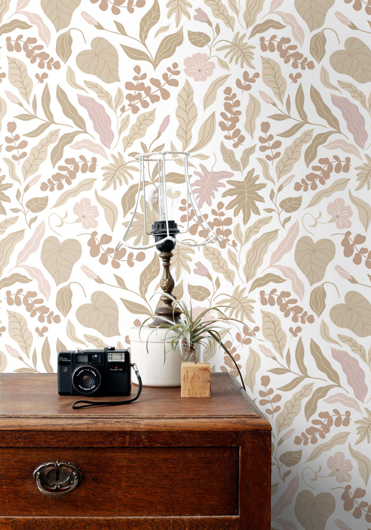TAPETE Blätter und Blumen 50 x 900 cm - Beige, Papier (50/900cm) - ESTAhome
