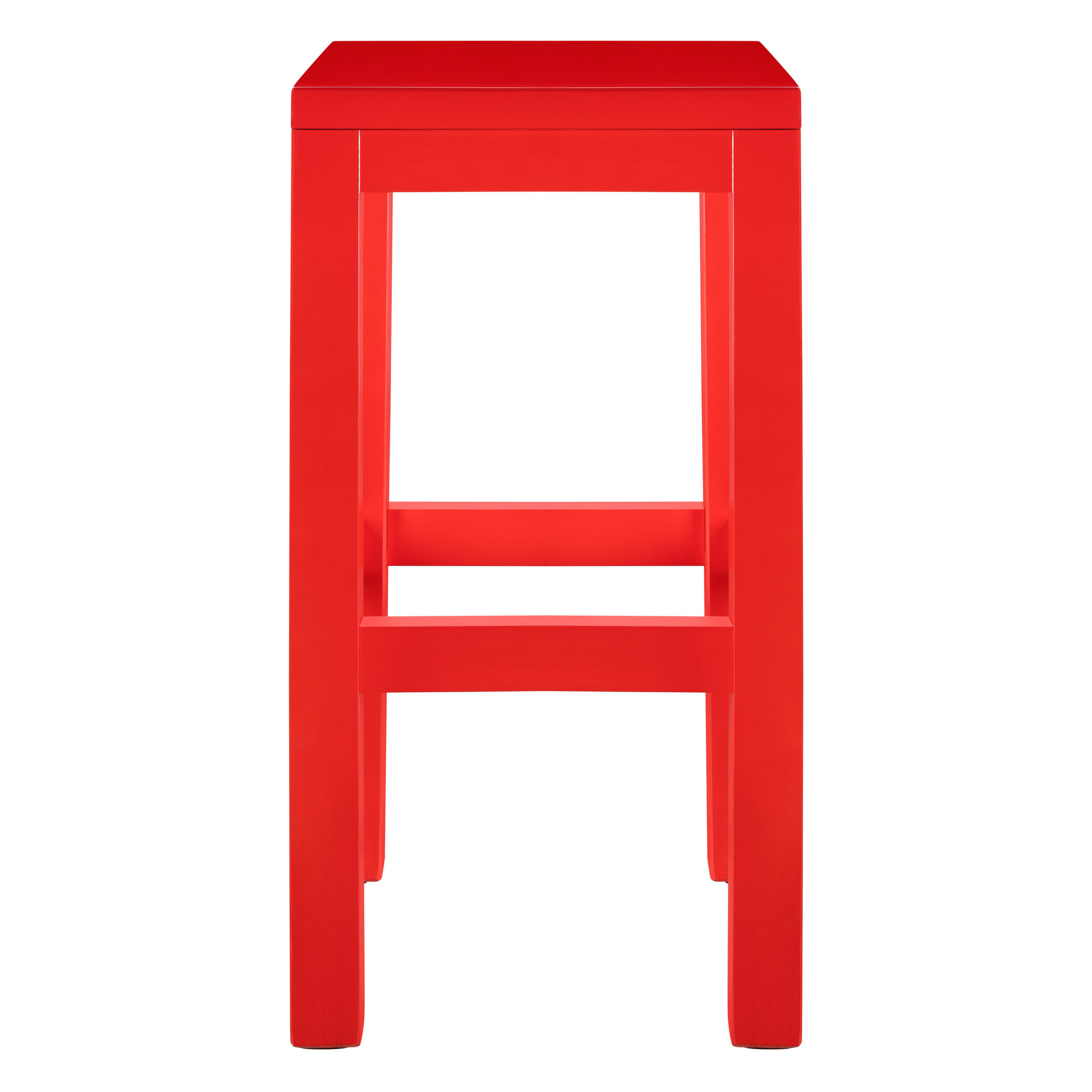 HOCKER aus massiver Kiefer, 65 cm hoch, flammenrot lackiert AXEL - Rot, Holz (33/65/33cm) - RNT By Really Nice Things