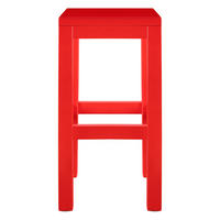 HOCKER aus massiver Kiefer, 65 cm hoch, flammenrot lackiert AXEL - Rot, Holz (33/65/33cm) - RNT By Really Nice Things