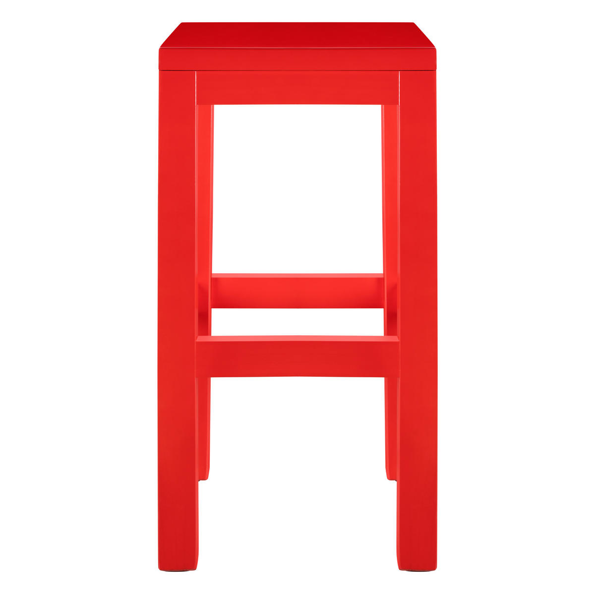 HOCKER aus massiver Kiefer, 65 cm hoch, flammenrot lackiert AXEL - Rot, Holz (33/65/33cm) - RNT By Really Nice Things
