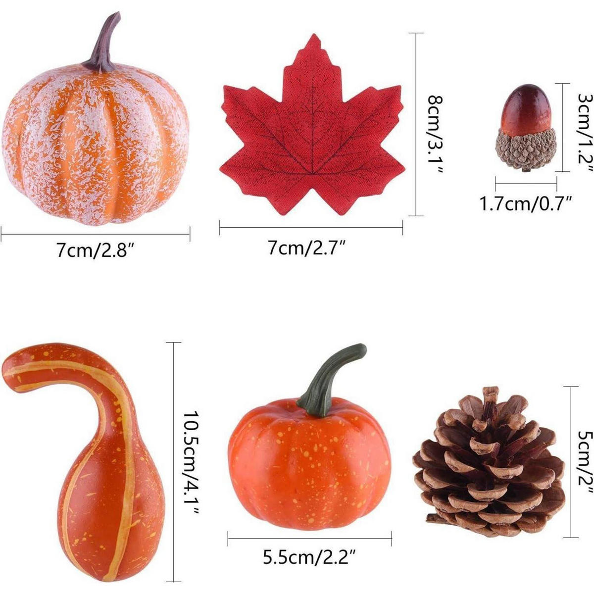 HERBSTDEKORATION Set 96-teilig - Multicolor, Kunststoff (10cm)