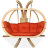 HÄNGESESSEL mit Gestell CALLISTO ,Rot - Rot, Holz/Textil (240/183/137cm) - KONSIMO®