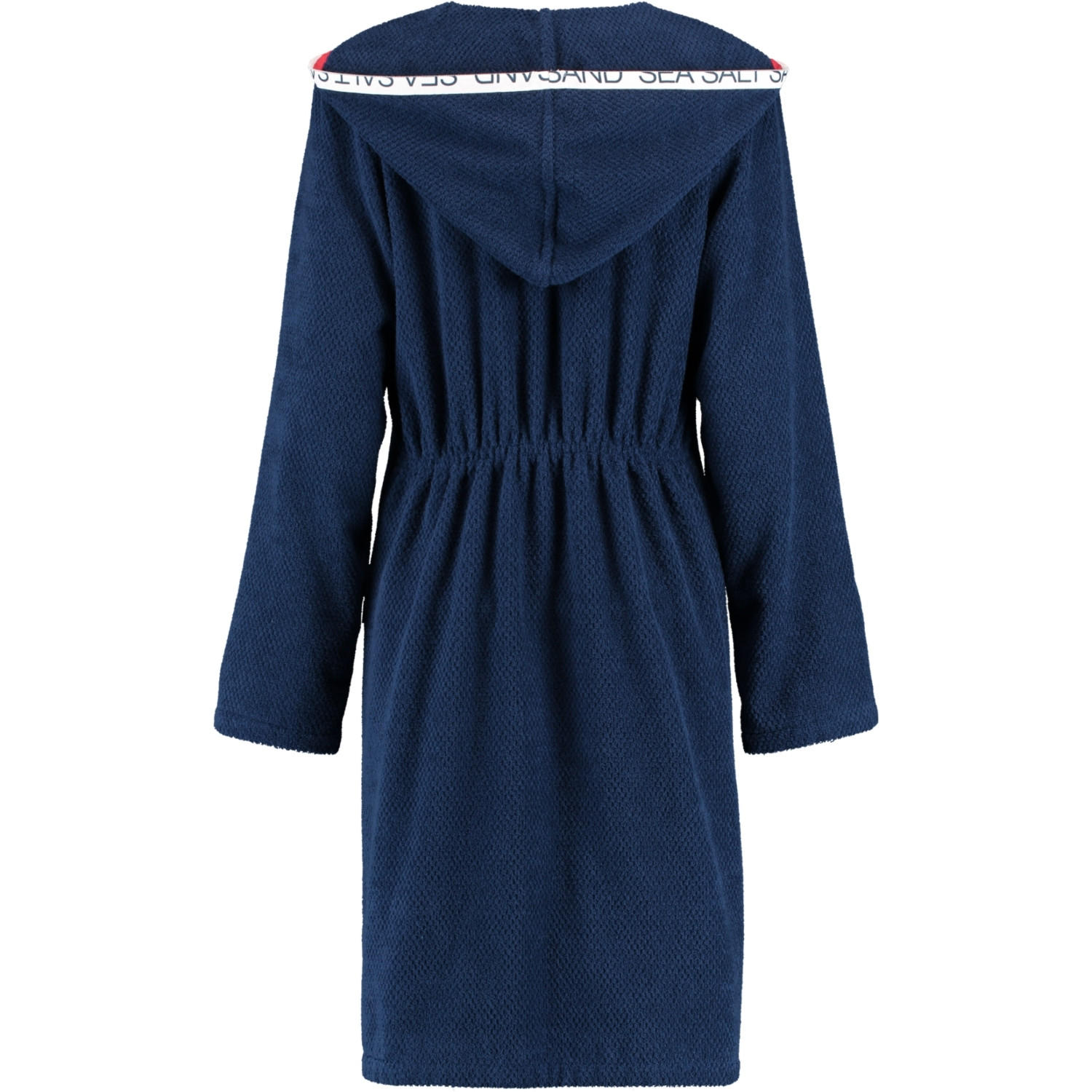 BADEMANTEL DAMEN REISSVERSCHLUSS MIT KAPUZE SEA SALT SAND 3101 NAVY - 133 - Blau, Textil (XSnull) - Cawoe
