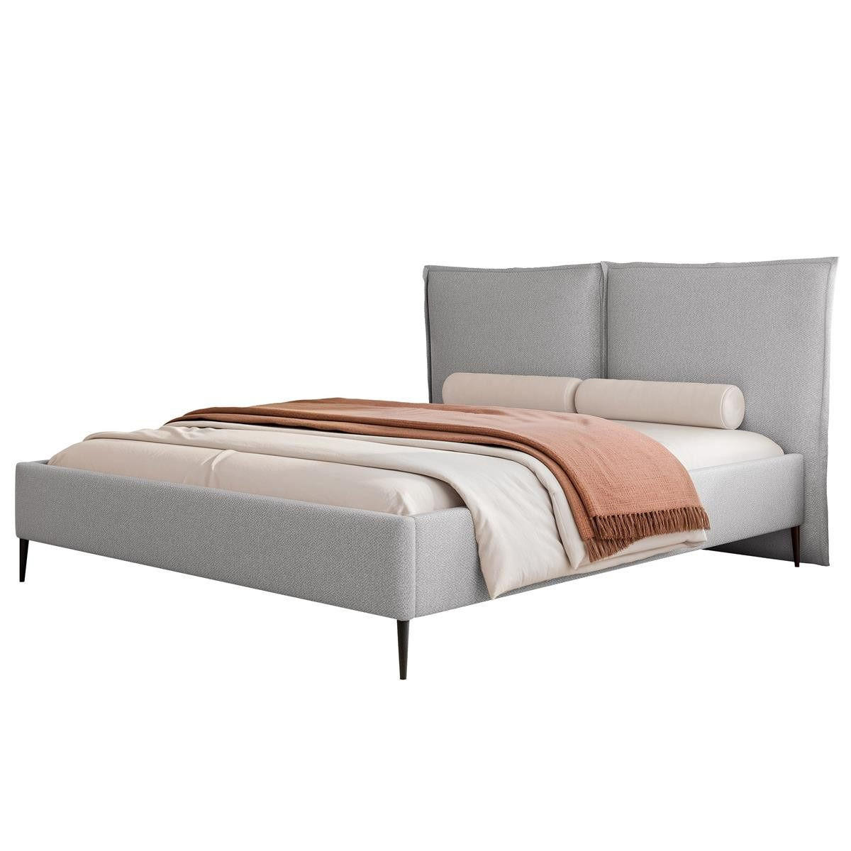 POLSTERBETT metallrahmen grau 120x200 ORION - Grau, Holzwerkstoff (120/200cm) - Compleo24