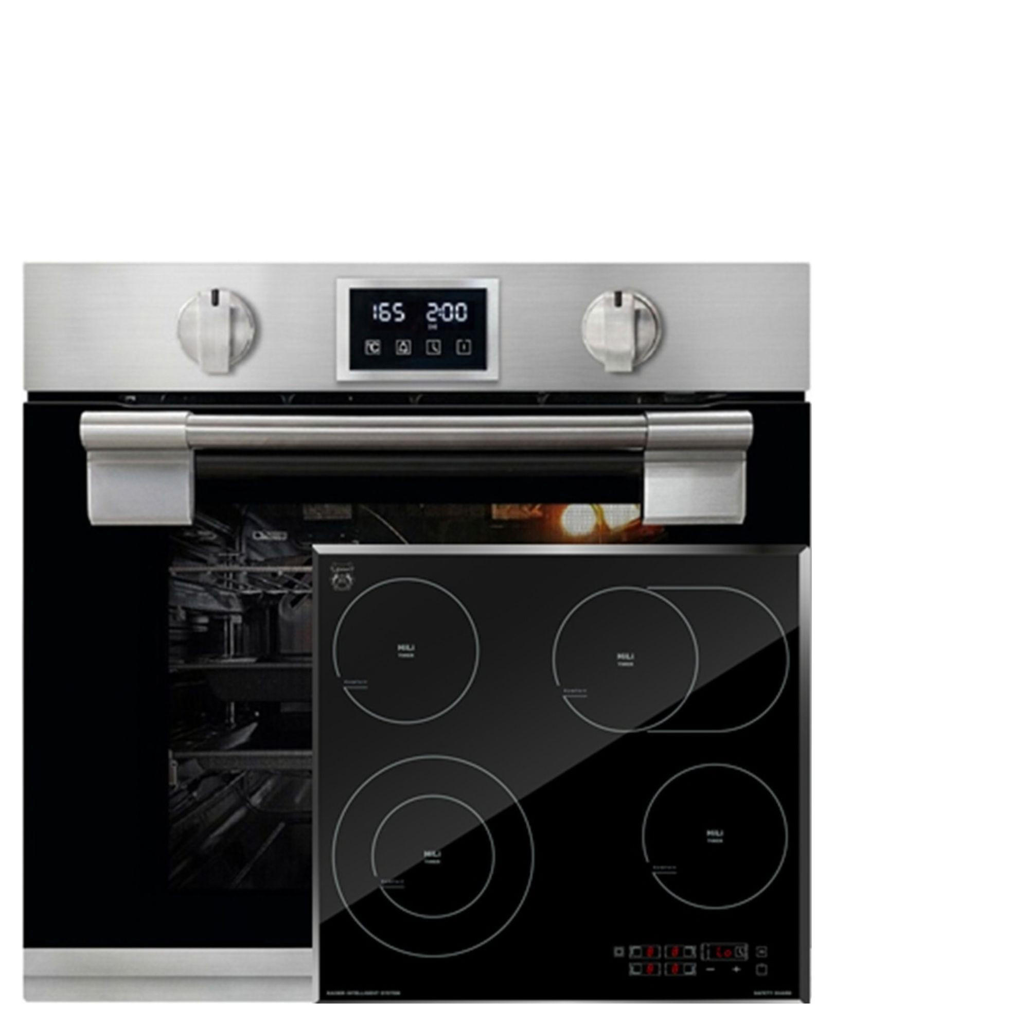 EINBAU-BACKOFEN 60 cm EH 6337+KCT 6115 F Glaskeramik Kochfeld 60cm - Silberfarben, Metall (59.4/59.4/55.6cm) - Kaiser Küchengeräte