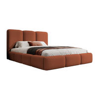 POLSTERBETT Bauro Kupferbraun mit Samtbezug 180x200 cm - Silberfarben/Orange, Textil (180/200cm) - Selsey