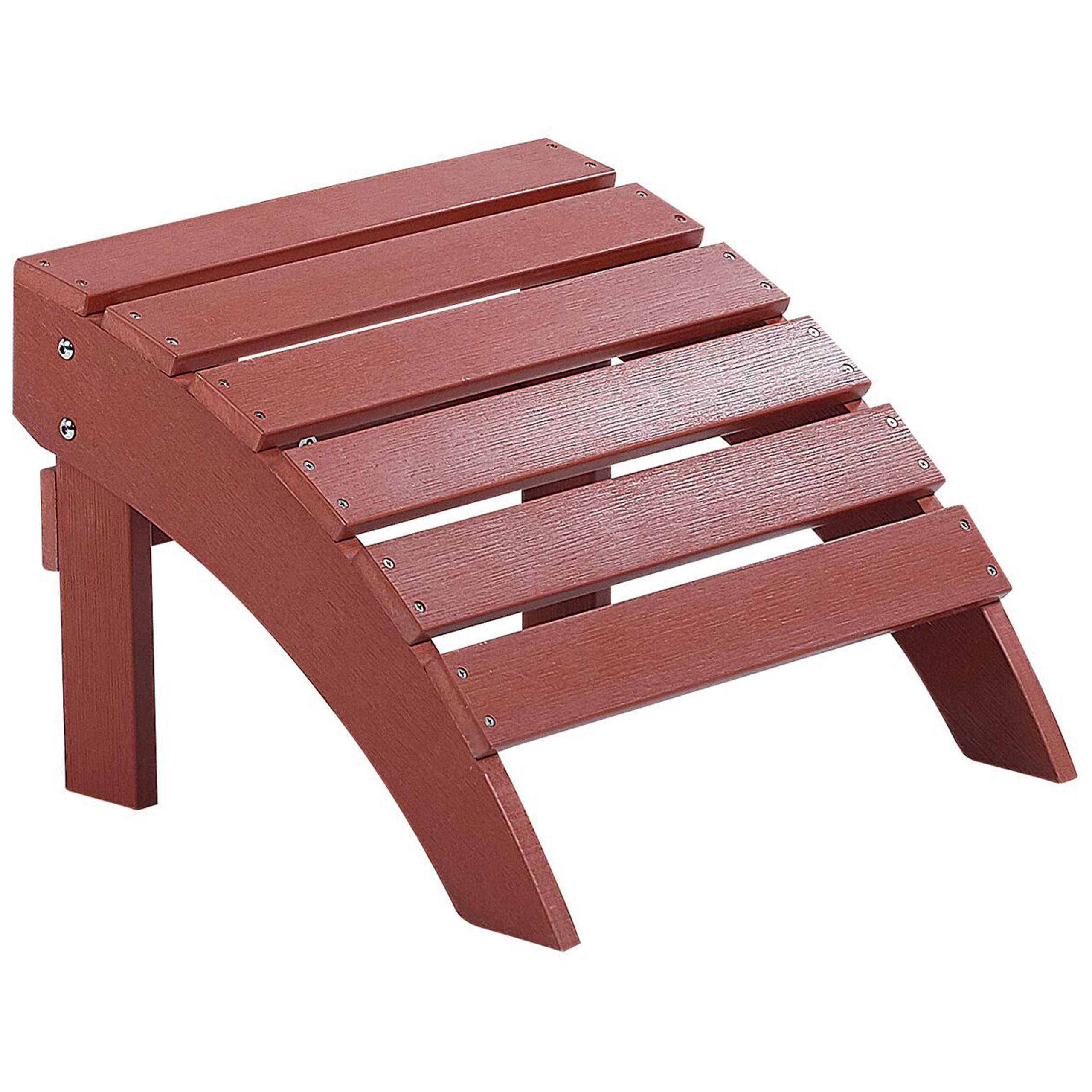FUSSHOCKER Kunstholz rot Adirondack - Rot, Kunststoff (50/34/43cm) - Beliani