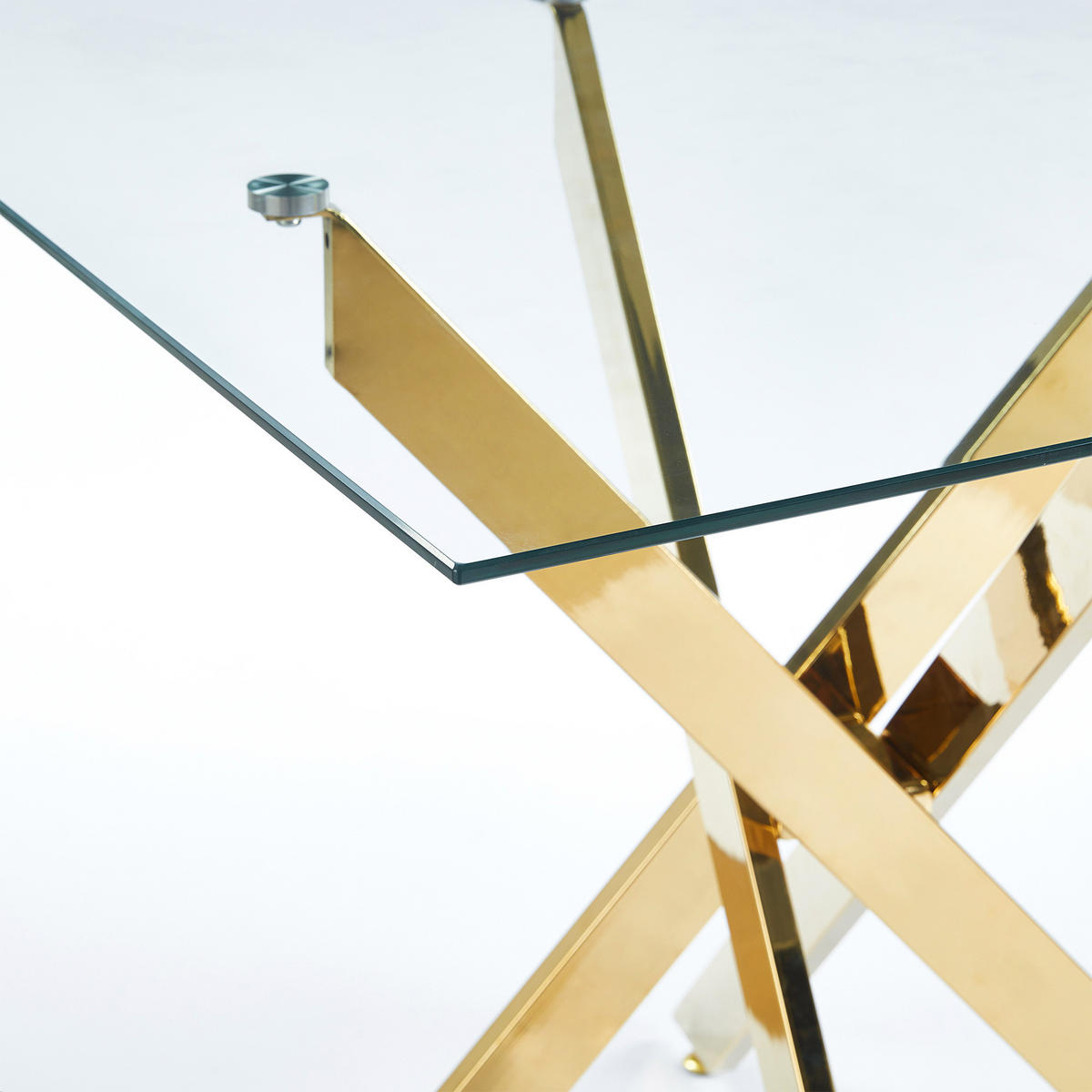ESSGRUPPE DE-39335 5-teilig, mit 4 Samtstühlen Gold - Goldfarben, Metall (80/75/80cm) - ComfortXL
