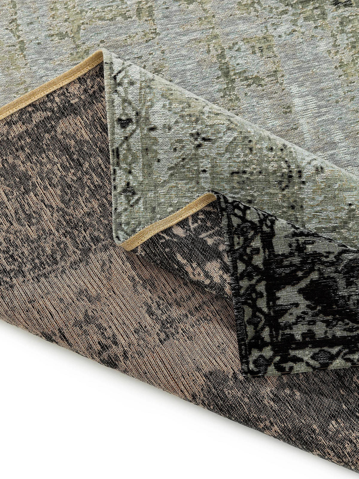 FLACHGEWEBETEPPICH Frencie Schwarz/Grau 80x165 cm - Schwarz, Textil (80/165cm) - benuta Nest