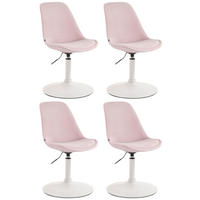 STUHL 4er Set Samt pink - Pink/Weiß, Textil/Metall (48/76/57cm) - CLP