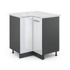 ECKUNTERSCHRANK R-Line Weiß Hochglanz 75.6 cm AP Marmor - Weiß Hochglanz/Anthrazit, Holzwerkstoff (75.6/81.6/60cm) - Vicco